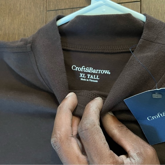 NWT Croft & Barrow Tall Longsleeve Brown Top - Size XL Tall - Versatile - Picture 3 of 4